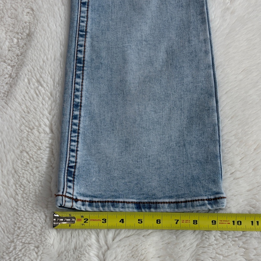 Telepatia Heart Embroidered Light Blue Bootcut Jeans,Size 11/30 - Picture 15 of 17